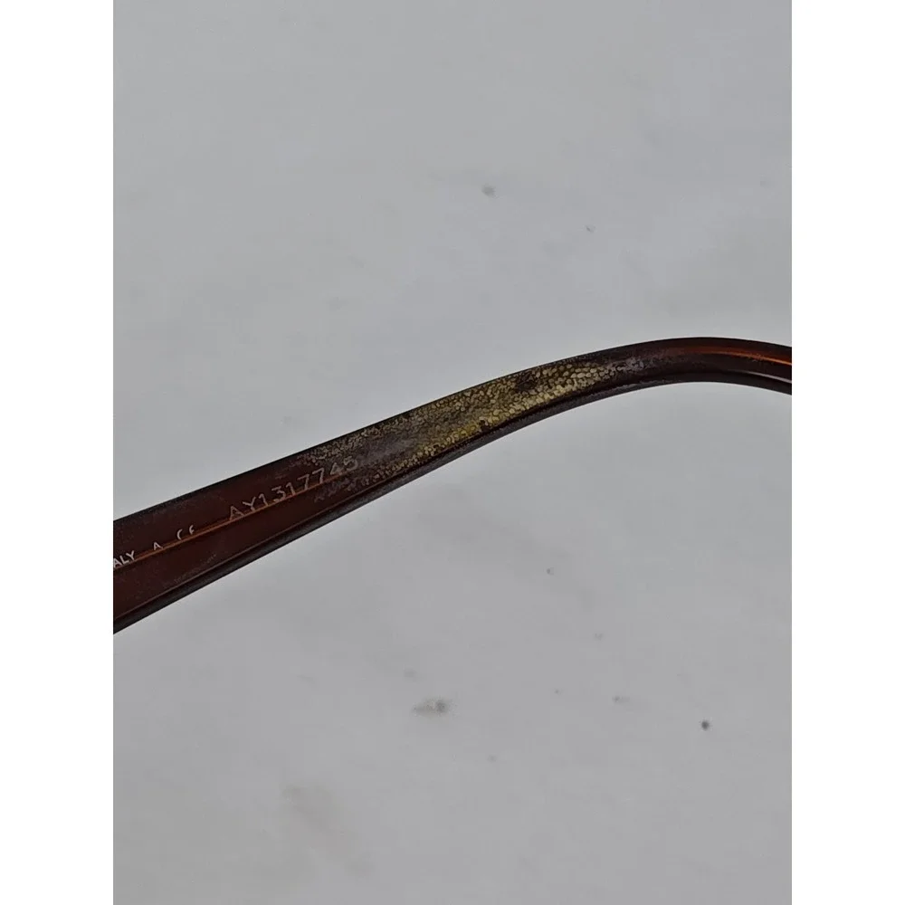 Burberry B1110 1031 Brown Metal Half Rim Eyeglasses 53-18-140 Case flaw READ!!